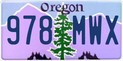 OR license plate 978MWX
