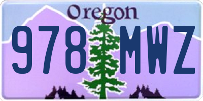 OR license plate 978MWZ