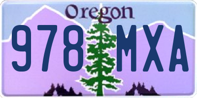 OR license plate 978MXA