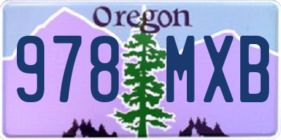 OR license plate 978MXB