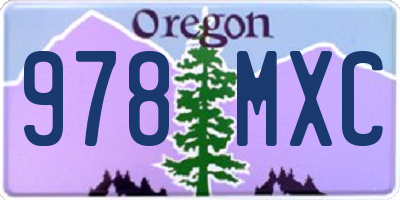 OR license plate 978MXC