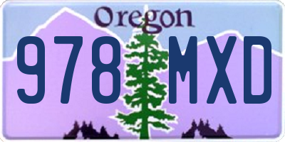 OR license plate 978MXD