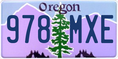 OR license plate 978MXE