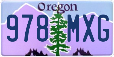 OR license plate 978MXG