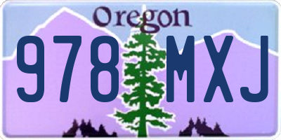 OR license plate 978MXJ