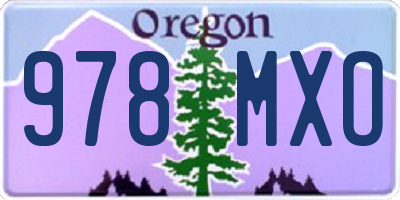 OR license plate 978MXO