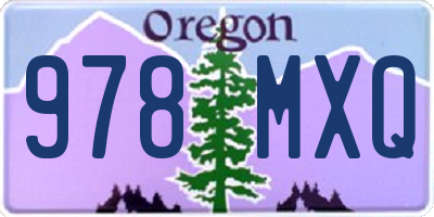 OR license plate 978MXQ