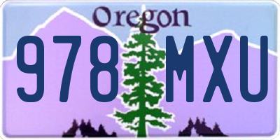 OR license plate 978MXU