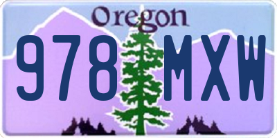 OR license plate 978MXW