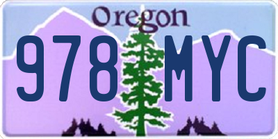 OR license plate 978MYC
