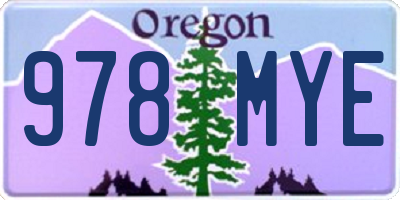 OR license plate 978MYE