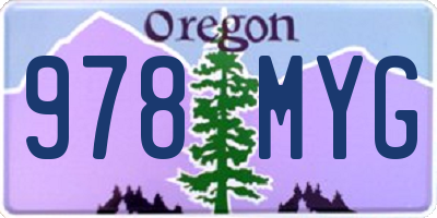 OR license plate 978MYG