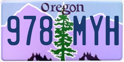 OR license plate 978MYH