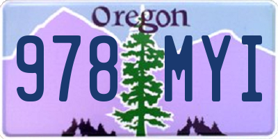 OR license plate 978MYI