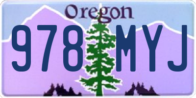 OR license plate 978MYJ