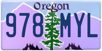 OR license plate 978MYL