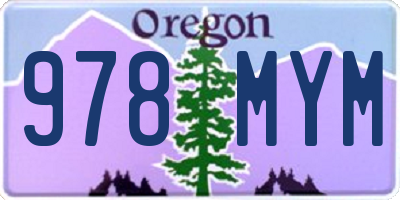 OR license plate 978MYM