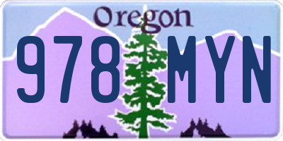 OR license plate 978MYN