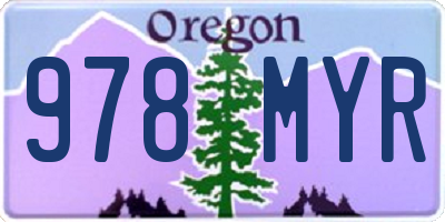 OR license plate 978MYR