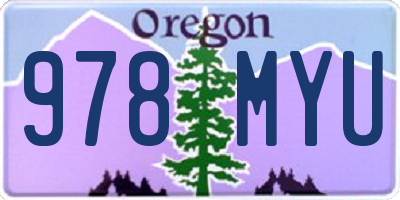 OR license plate 978MYU