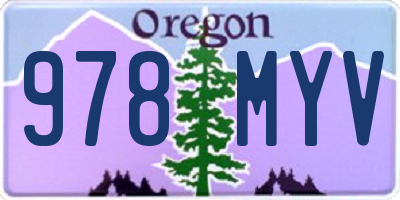 OR license plate 978MYV