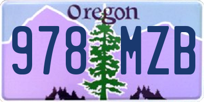 OR license plate 978MZB