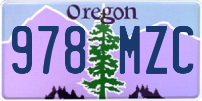 OR license plate 978MZC