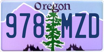 OR license plate 978MZD