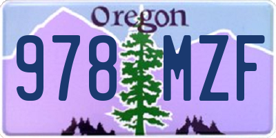 OR license plate 978MZF
