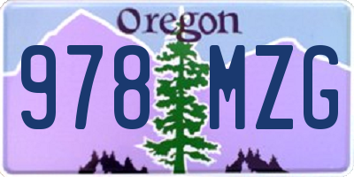 OR license plate 978MZG