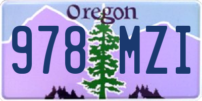OR license plate 978MZI