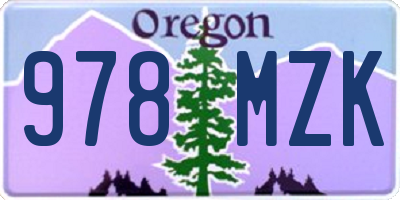 OR license plate 978MZK