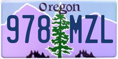 OR license plate 978MZL