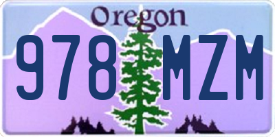 OR license plate 978MZM