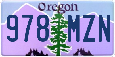 OR license plate 978MZN