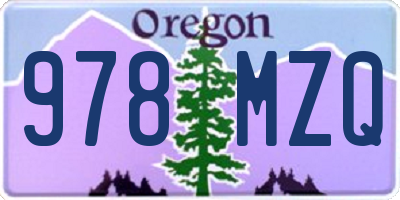 OR license plate 978MZQ
