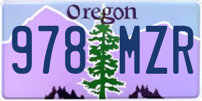 OR license plate 978MZR