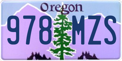 OR license plate 978MZS