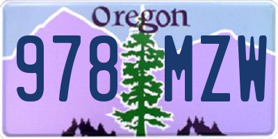 OR license plate 978MZW