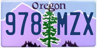 OR license plate 978MZX