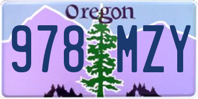 OR license plate 978MZY