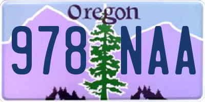 OR license plate 978NAA