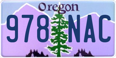 OR license plate 978NAC