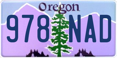 OR license plate 978NAD