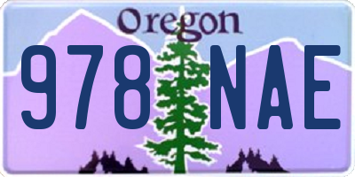 OR license plate 978NAE