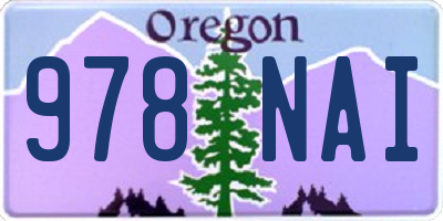 OR license plate 978NAI