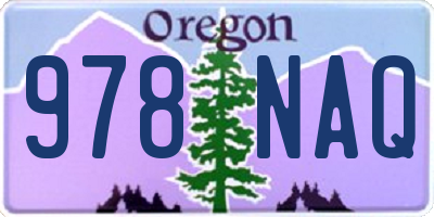 OR license plate 978NAQ