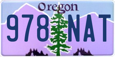 OR license plate 978NAT