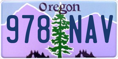 OR license plate 978NAV