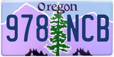 OR license plate 978NCB